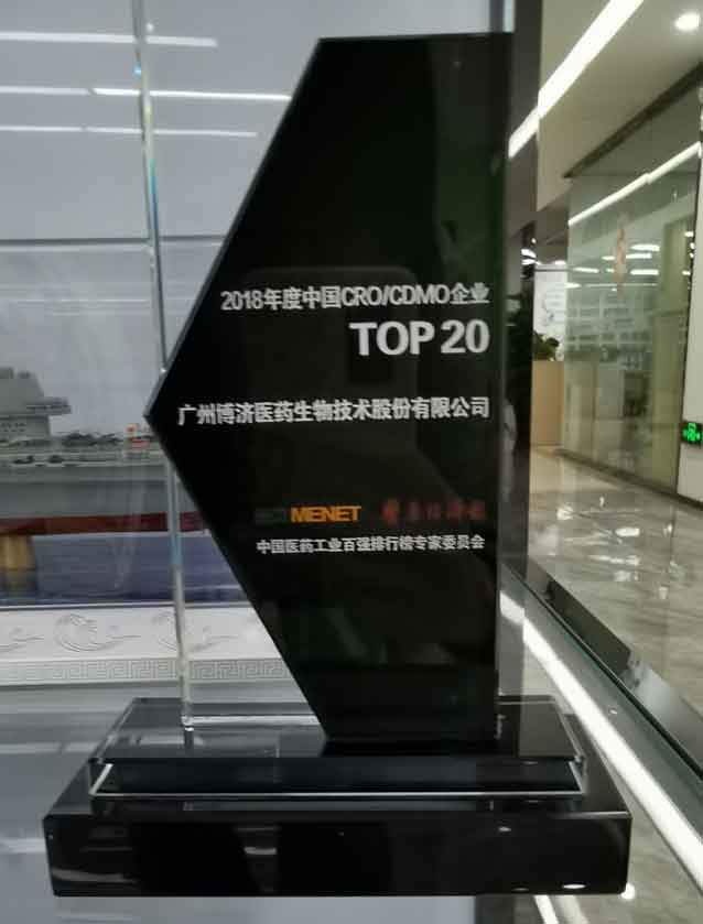 2018年度中国CRO/CDMO企业TOP20